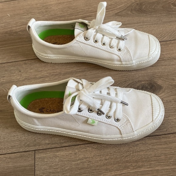 Cariuma OCA Sustainable Low-Top Canvas Sneakers Off-White, Women's Sz 6.5 - Picture 4 of 9